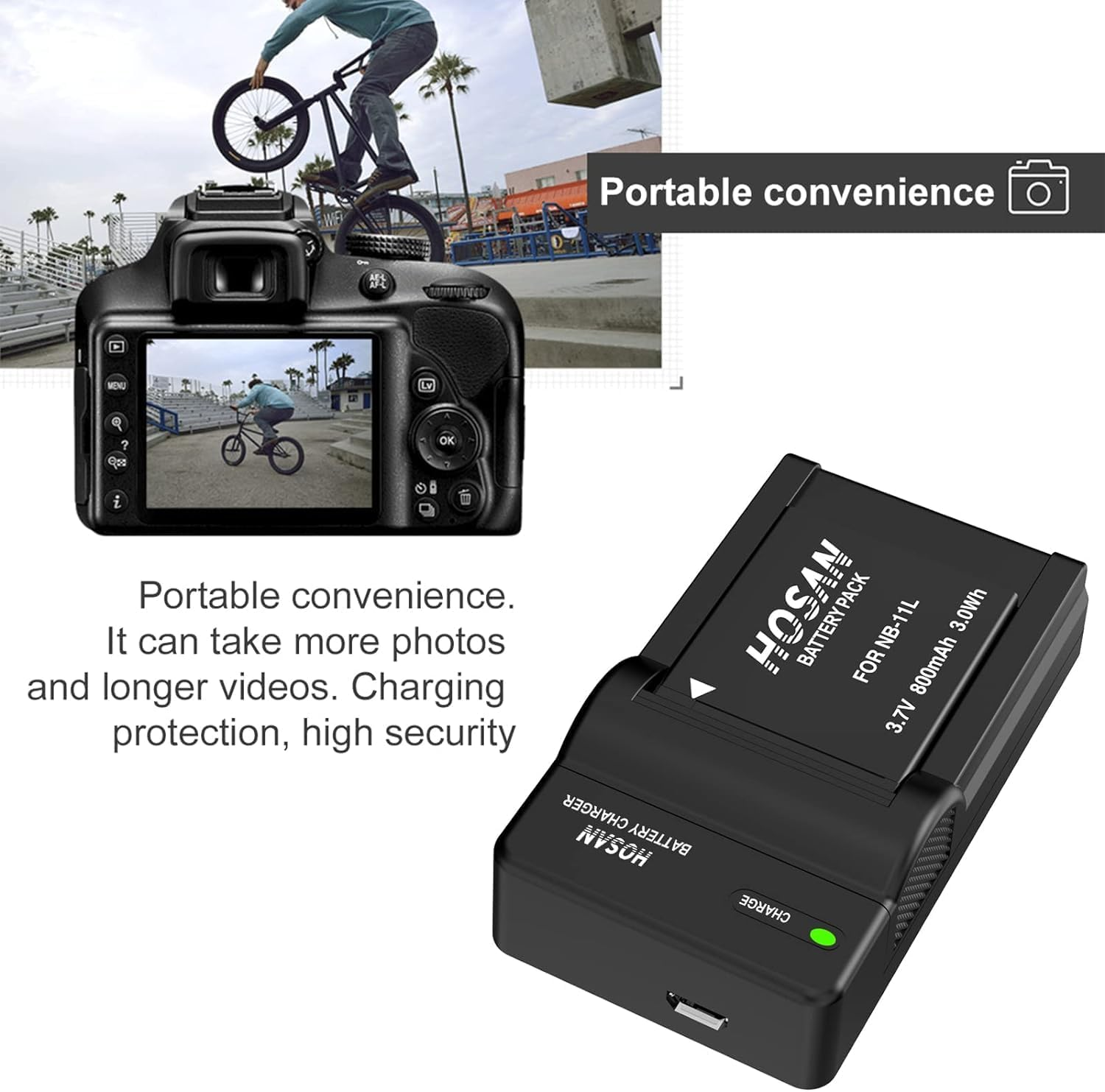 NB-11L NB-11LH Battery (2 Pack) and USB Charger Kit for Canon NB-11L NB-11LH Powershot A2300 Is A2400 Is A2500 A2600 A3400 image number 6