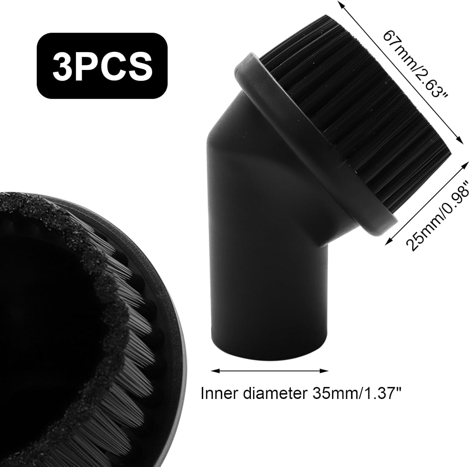 MJIYSGS 3PCS 35Mm Brush for Henry Hoover, Vacuum Cleaner Attachment, Dusting Brush Head, Universal Replacement round Dusting Brush image number 1