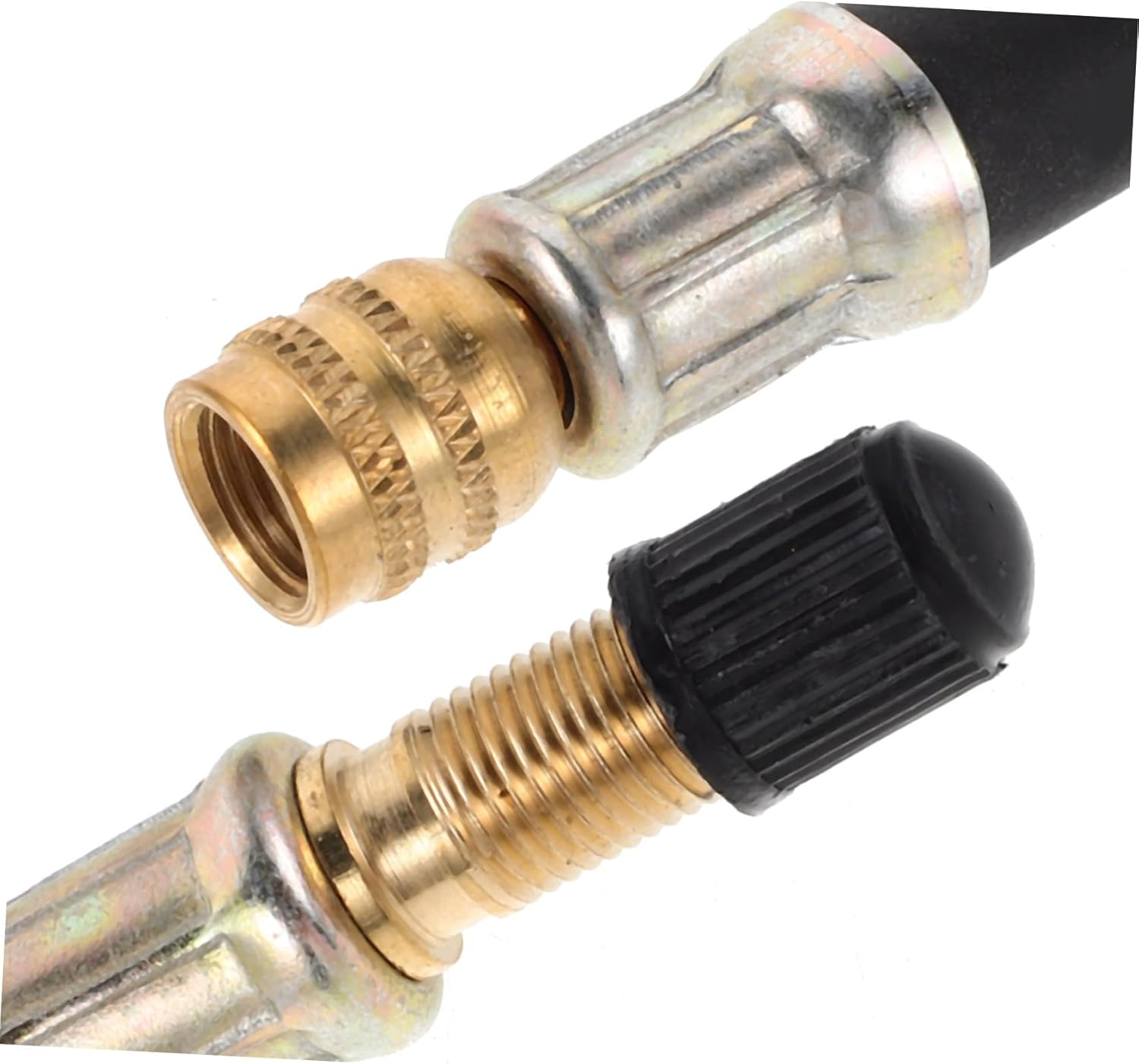 UKCOCO Metal Bike Tire Inflator Adapter with Leakproof Valve Extension Rod Pump Nozzle Kit for Road Bikes Scooters Tubeless Tires Easy Quick Assembly and Extended Reach for Reach image number 4