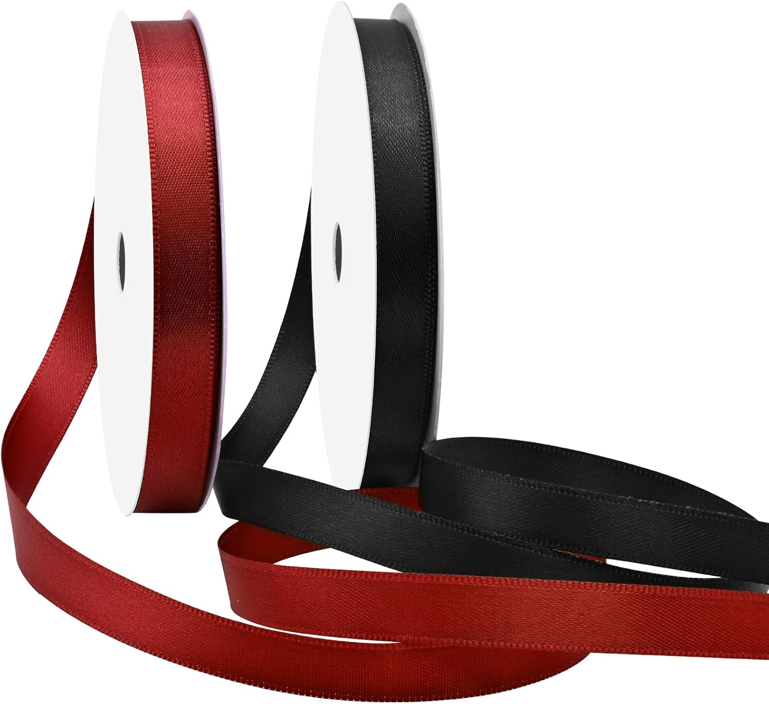 Black Satin Ribbon 7/8 Inch 50 Yards Double Faced Polyester Satin Ribbons for Gift Wrapping DIY Crafts Weddings Invitations Flower Bouquet Bow Making Home Decor Sewing