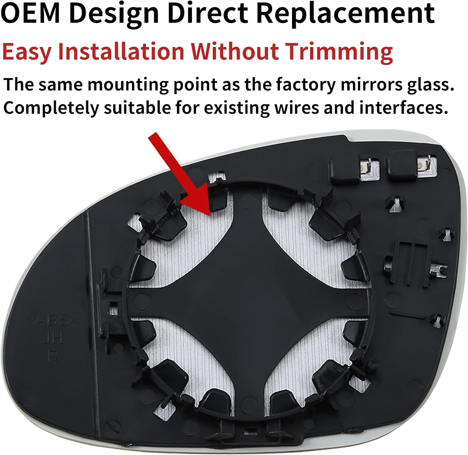 LOIYLLEN Right Side Mirror Replacement for Volkswagen VW 2006-2009 Golf GTI MK5 Golf Rabbit 2005-2010 Passat Jetta 2011-2014 Jetta Sportswagen 2007-2008 EOS 2008 R32 - Right Heated Mirrors Glass image number 6