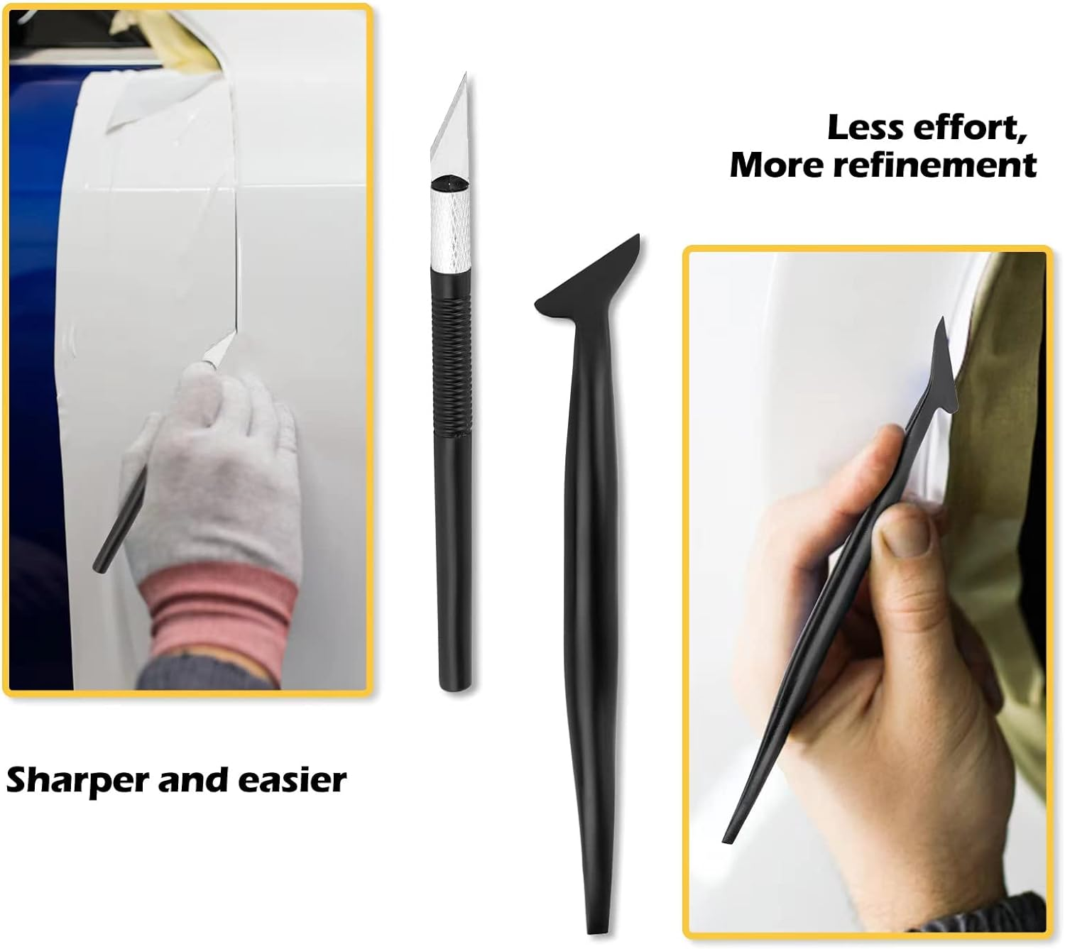 Window Tinting Tools, Window Film Kit, Professional Car Wrap Kit, Vinyl Wrap Kit, Tint Kit Includes Square with Flannel Squeegee, Carving Knife, Safe Membrane Cutter, Edge Trimming Squeegee. image number 2