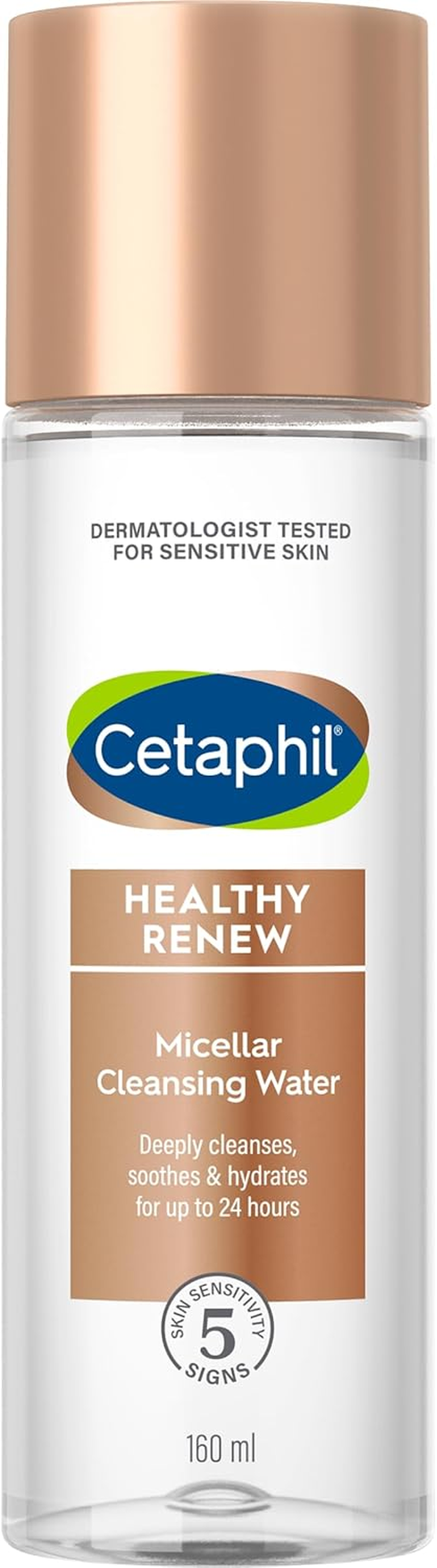 Cetaphil Healthy Renew Micellar Cleansing Water 160Ml, Make up Remover for Sensitive Skin, Provides 24 Hour Hydration, Dermatologist Tested.
