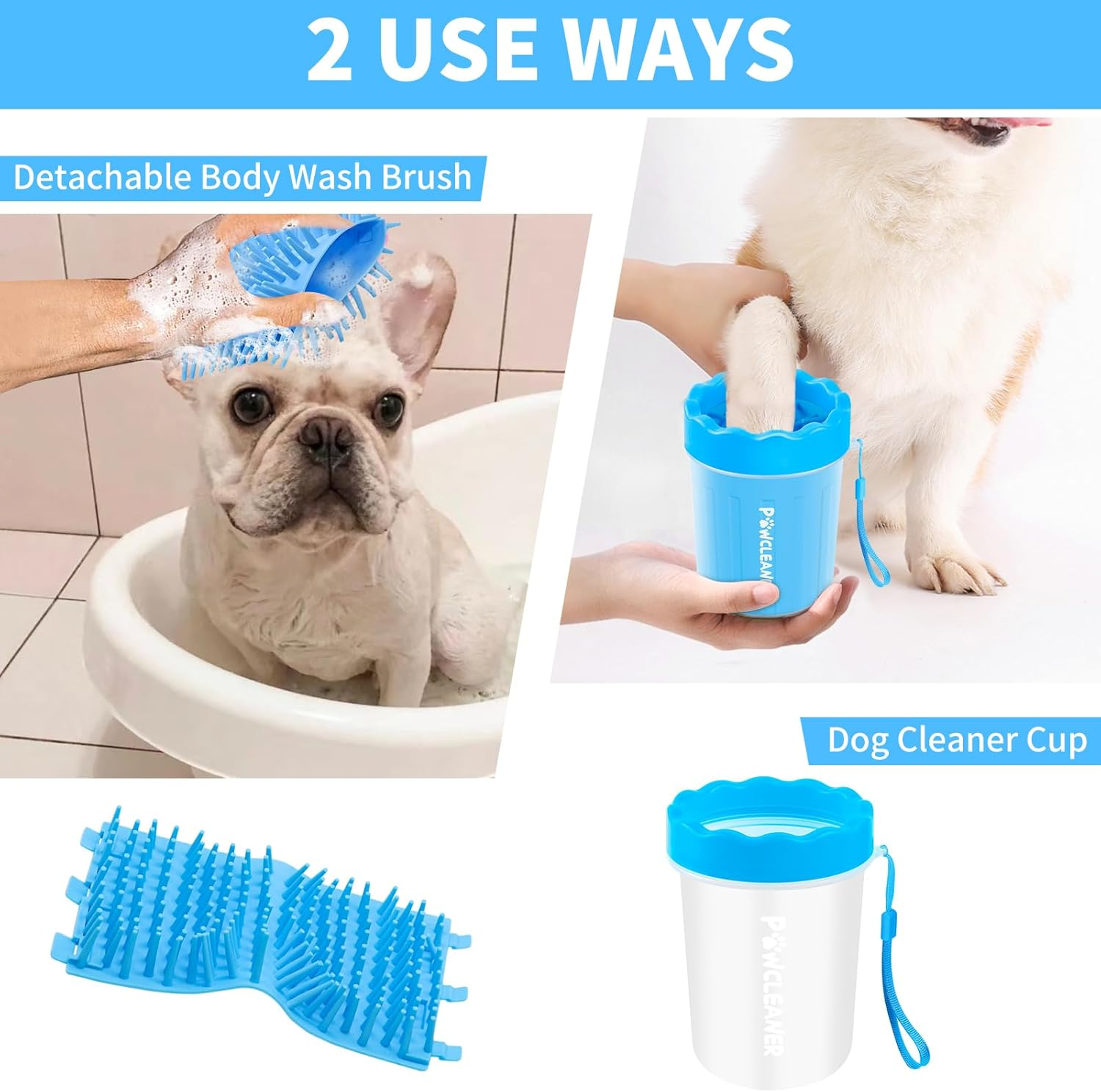 Dog Paw Cleaner, Washer, Muddy Pet Foot Cleaner for Small Medium Large Breed Dogs/Cats (S, Blue) image number 2