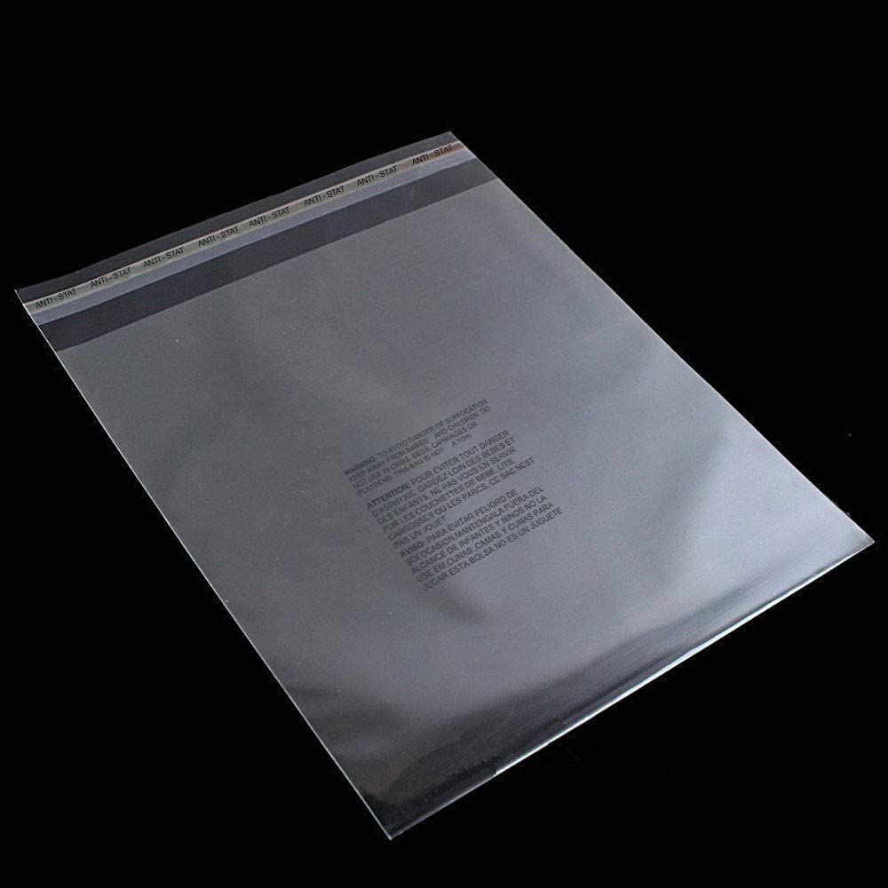 50 Pack 10" X 13" Self Sealing Adhesive Clear Plastic OPP Poly Bags Transparent Clear Bags T Shirt Flat Open Top Apparel Poly, (10" X 13" (50 Count)) image number 4