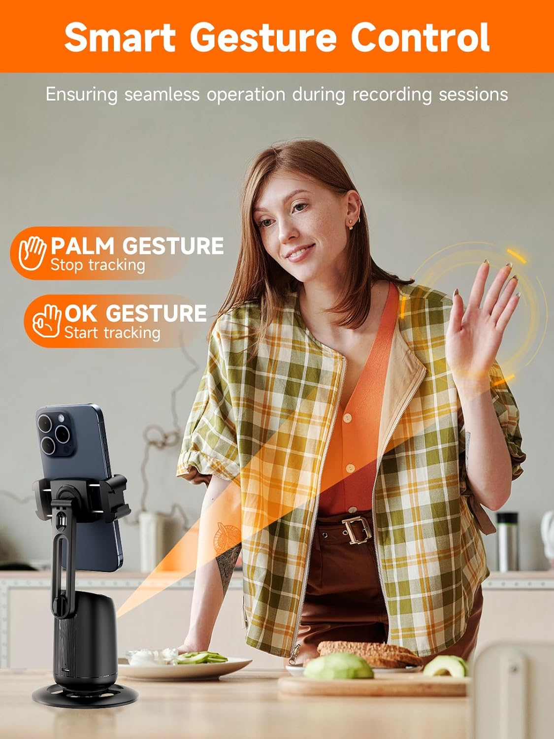 Rollei Easy Creator Desktop with AI Tracking Automatic Face Tracking Mobile Phone Tripods 360 Selfie Video Stabiliser for Filming with Built-In Battery for Live Streaming Video Recording Vlog image number 1