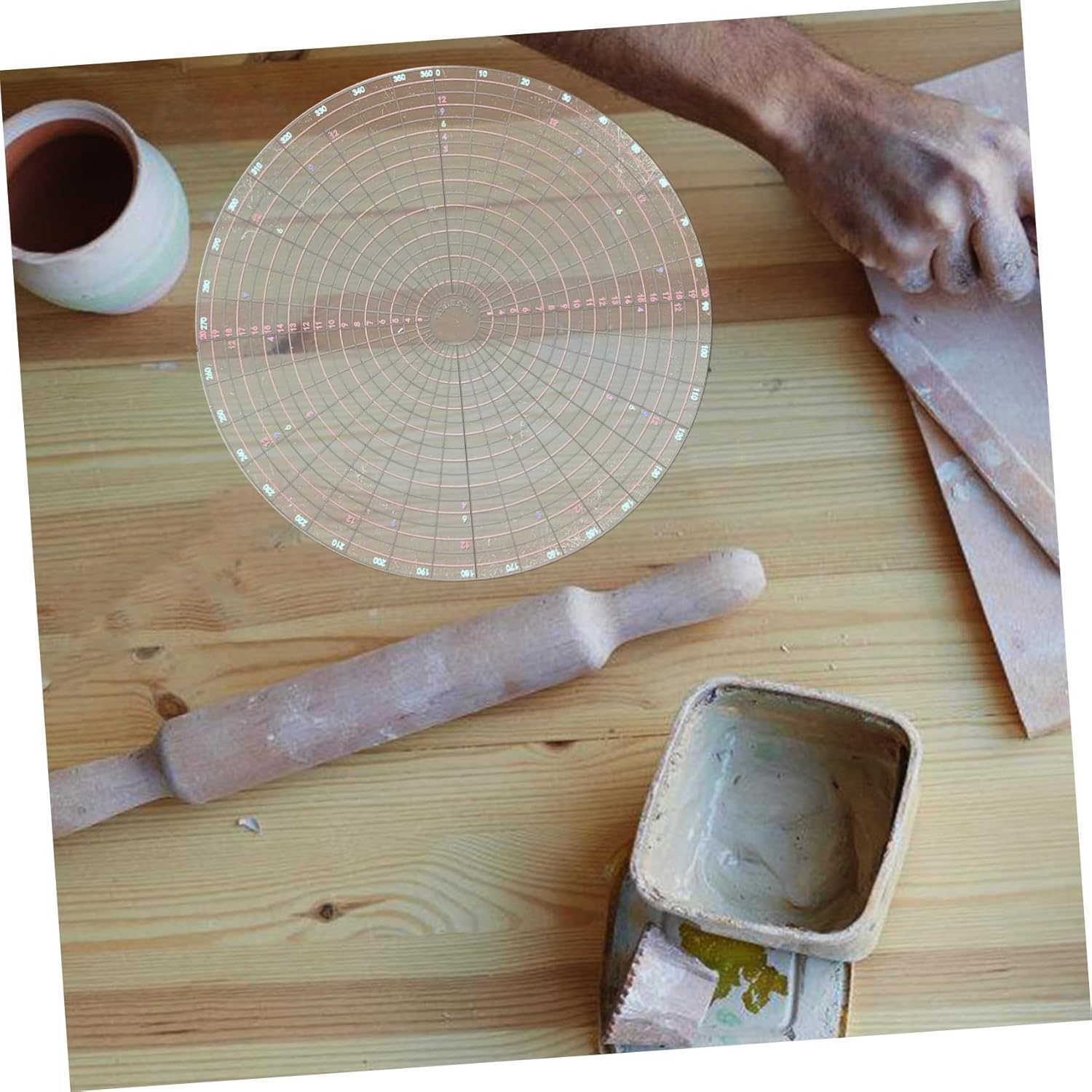 BESPORTBLE Versatile Pottery Kit for Clay Artists Circle Center Trimming Tools and Ruler image number 1