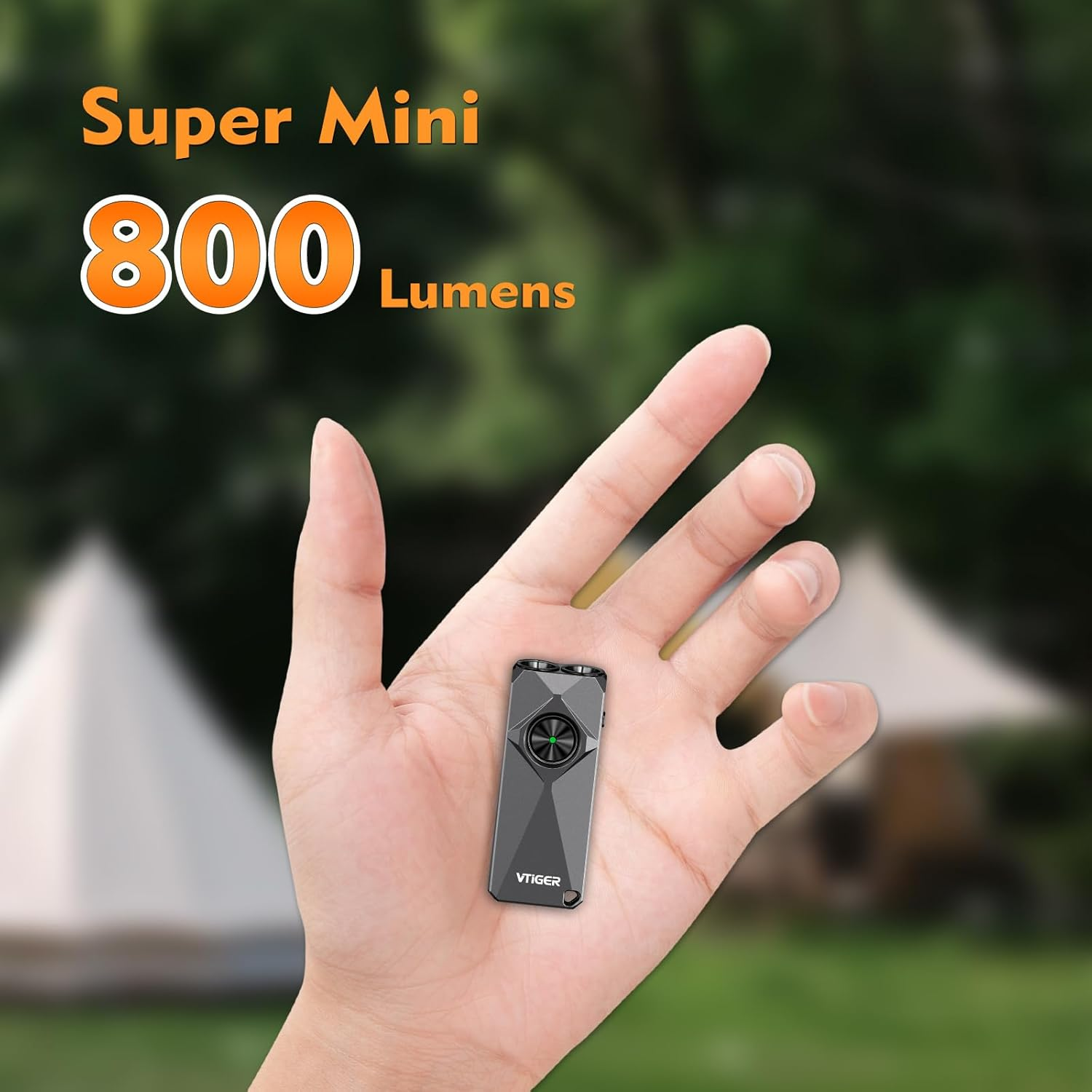 VTIGER K1 Keyring Torches, 800 Lumens Portable Flat Light, Rechargeable Mini Torch with Clip, Compact LED Lamp with Magnet for Daily Use, Camping, Emergency image number 3