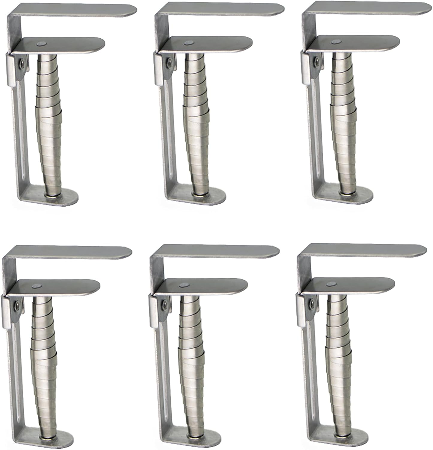Stainless Steel Tablecloth Clips - Set of 8 Adjustable Table Cloth Clips with Spring Table Cloth Holders for Outdoor & Indoor, up to 6 Cm Thickness, Silver