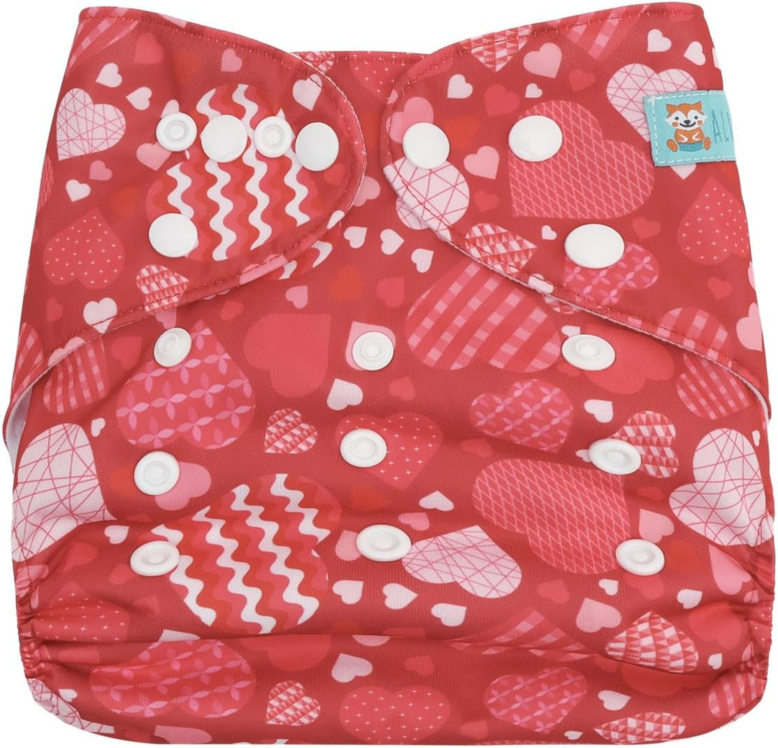 ALVABABY Baby Cloth Diapers One Size Adjustable Washable Reusable for Baby Girls and Boys 1 Pack with 2 Inserts YX227-2T image number 2