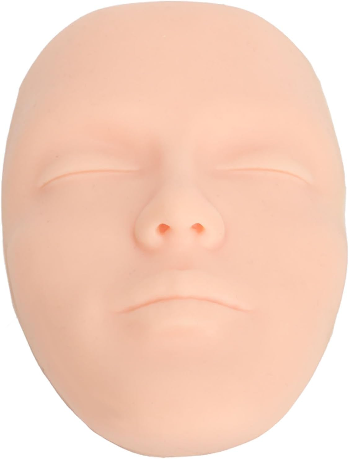 Cryfokt 3D Silicone Makeup Practice Face Board Reusable Cosmetic Mannequin with 7PCS Brush for Beginner, Portable Beauty Training Tool for Makeup Artists (Medium Skin Color)