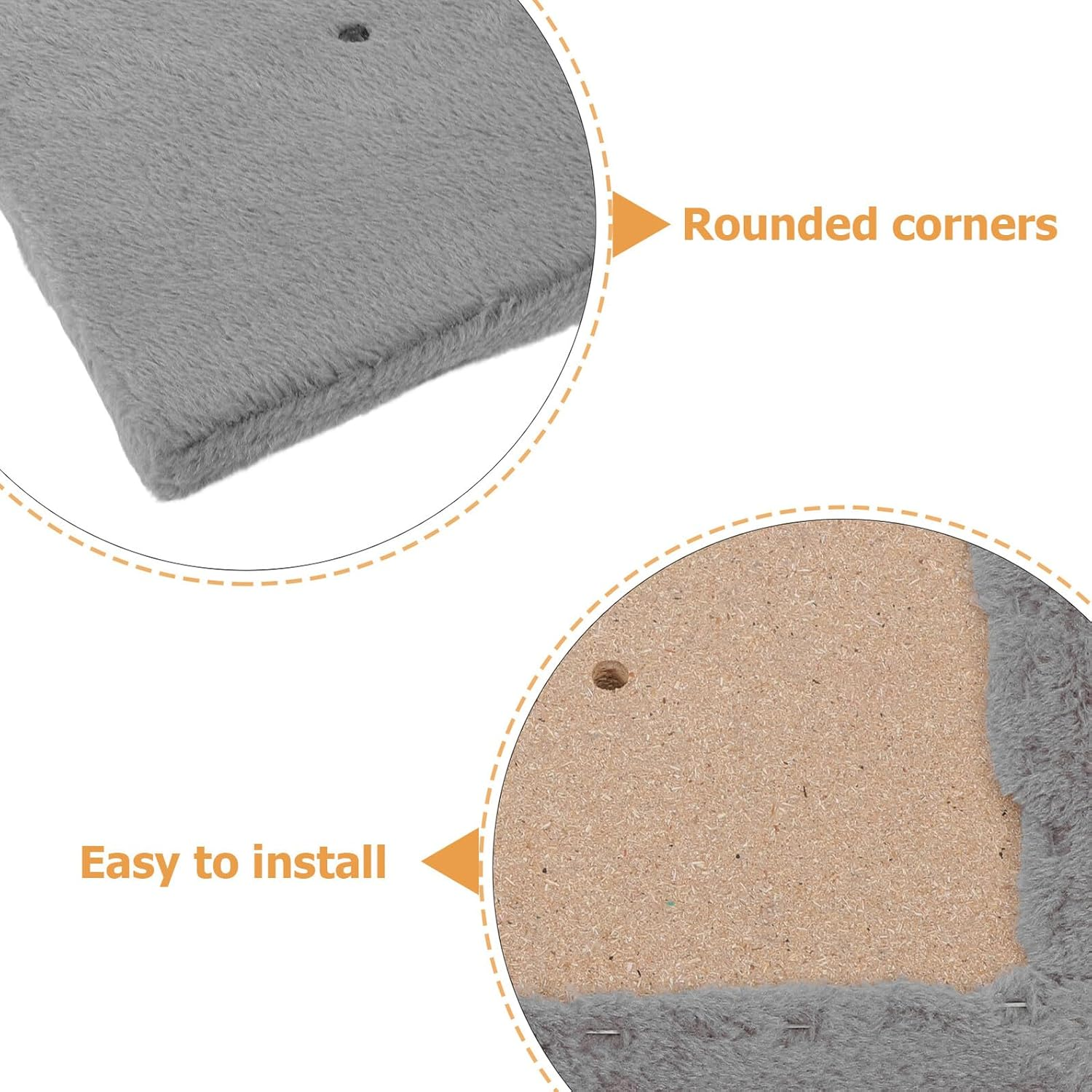 Yardwe Cat Scratching Board Base Grey Plush Cat Tree Replacement Platform for DIY Climbing Post Repair with Safe Rounded Edges Stable Support and Scratch Protection image number 3