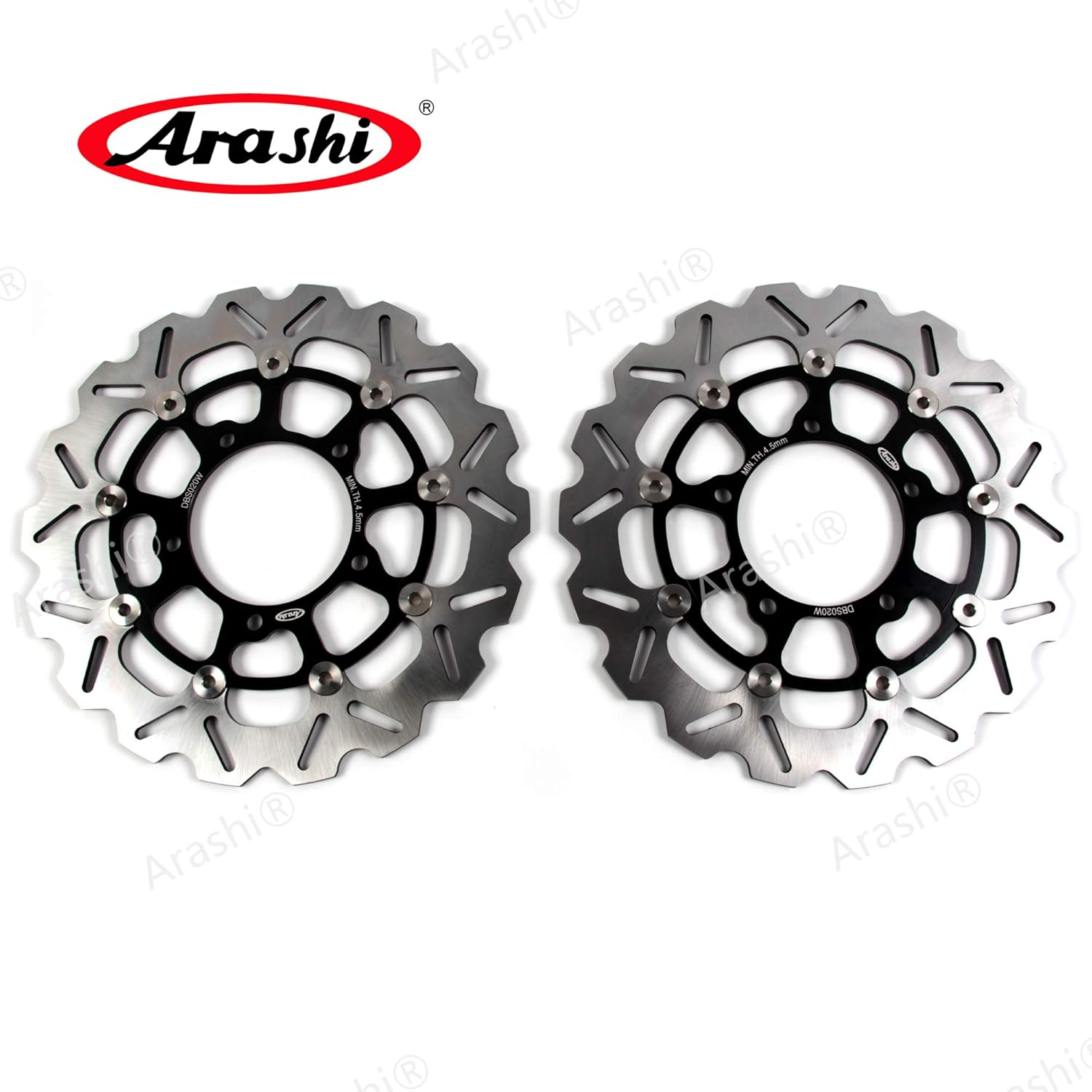 Arashi Front Wheel Rim and Brake Discs Rotors for Suzuki GSXR 600 750 2006-2007, GSXR 1000 2005-2008, Motorcycle Replacement Accessories Parts Matte Black image number 6