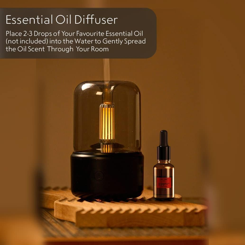 Ultrasonic Cool Mist Humidifier, Essential Oil Diffuser, Ultra-Fine Atomisation, LED Night Light, Automatic Shutdown, (Black) image number 5