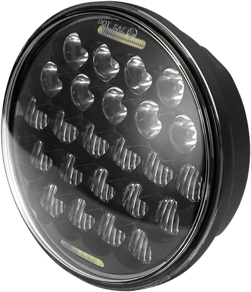 SUP-LIGHT 5 3/4" 5.75 Inch Motorcycle LED Headlight Compatible with Dyna Sportster Iron 883 Street BOB Low Rider Super Wide Headlamps with round Projector Driving Light -Black image number 4