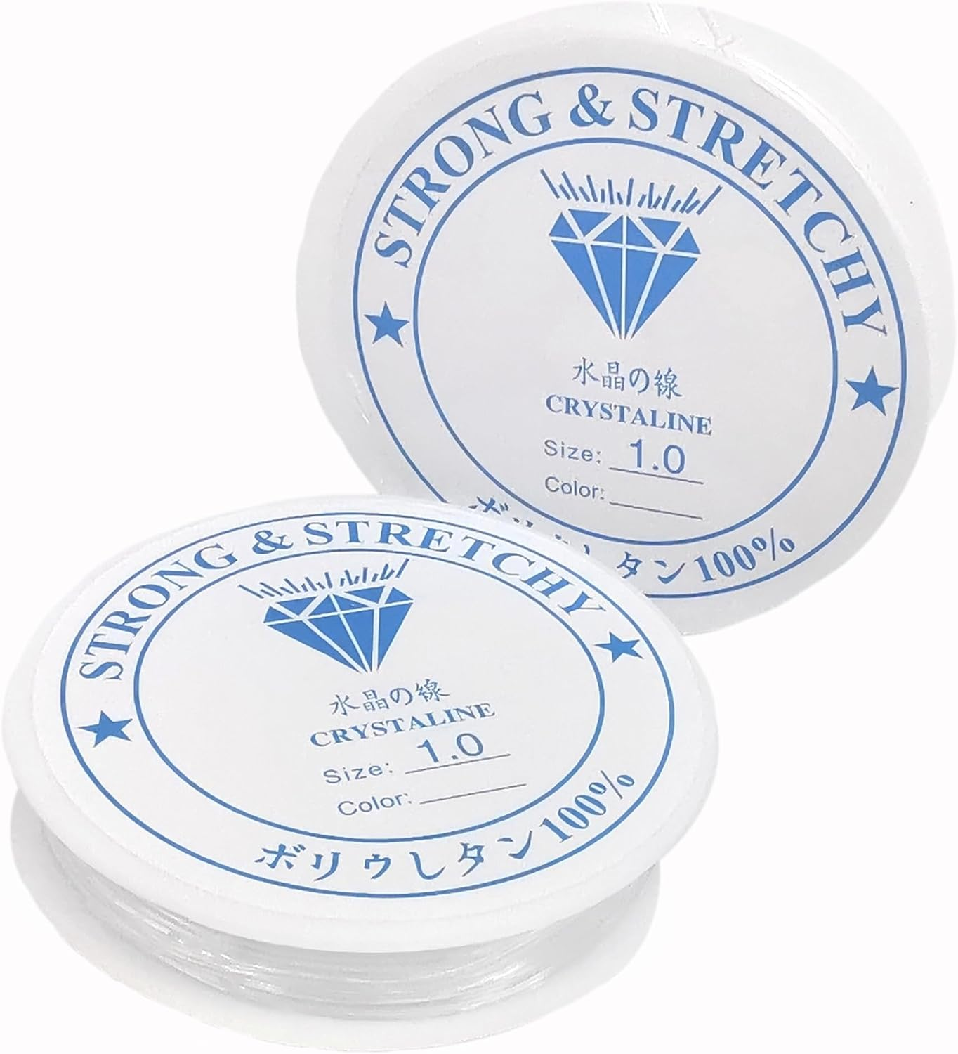 YUESUO Elastic String, Multi-Specification Stretchy Crystal String, Clear Elastic Beaded Cord for DIY Bracelet, Beading and Jewelry Making, Crystal Elastic String for Craft Beads (0.8Mm - 2Roll*8M) image number 2