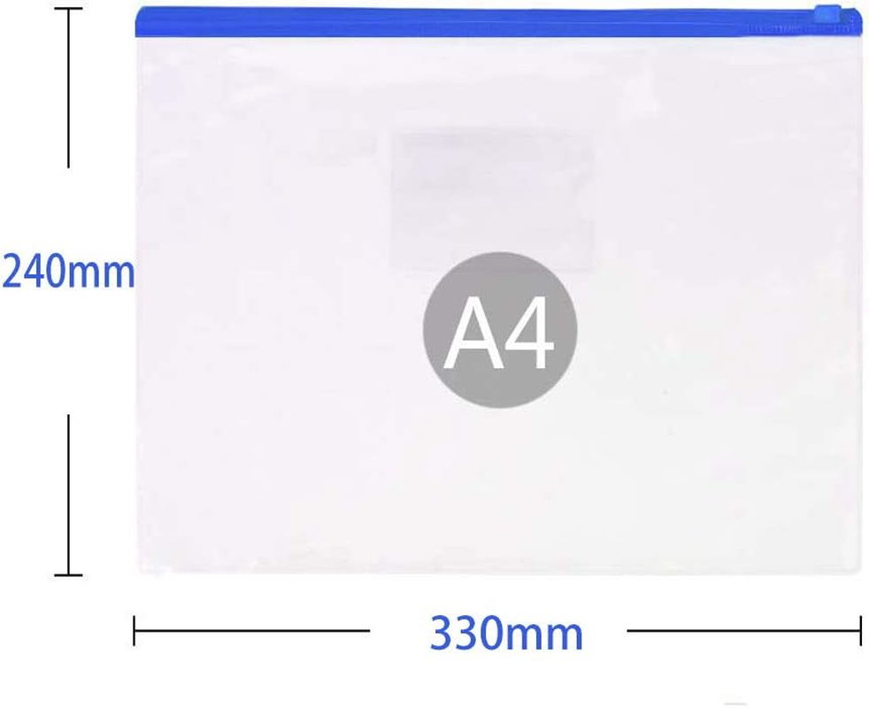 A4/A5 Clear Plastic Zip Wallet Transparent File Bags File Folders Zip Bag Document Wallets 20 Pcs image number 1