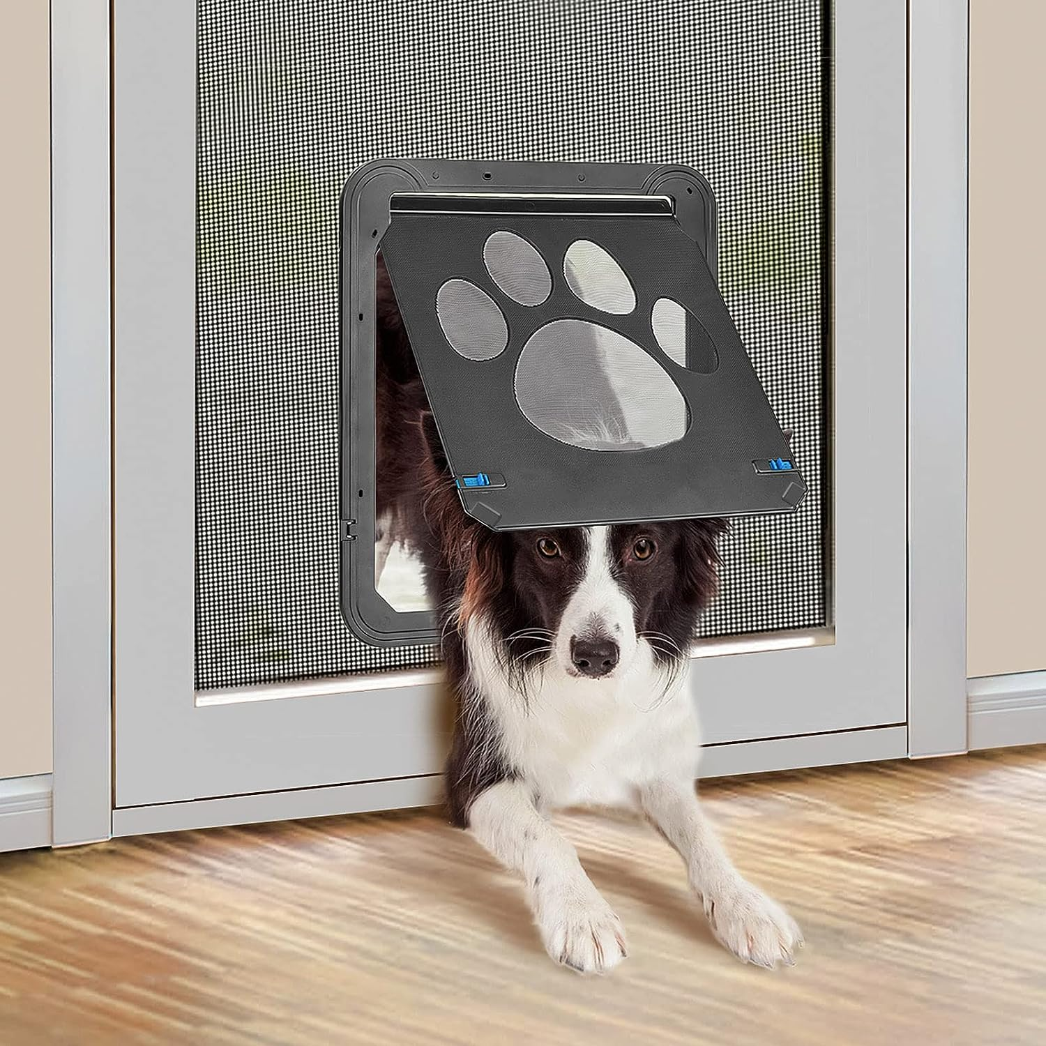 PETLESO Dog Screen Door, Inner Size 12&rdquo;&times;16&rdquo;, Black, ABS Frame, Magnetic Closure, Suitable for Large Dogs