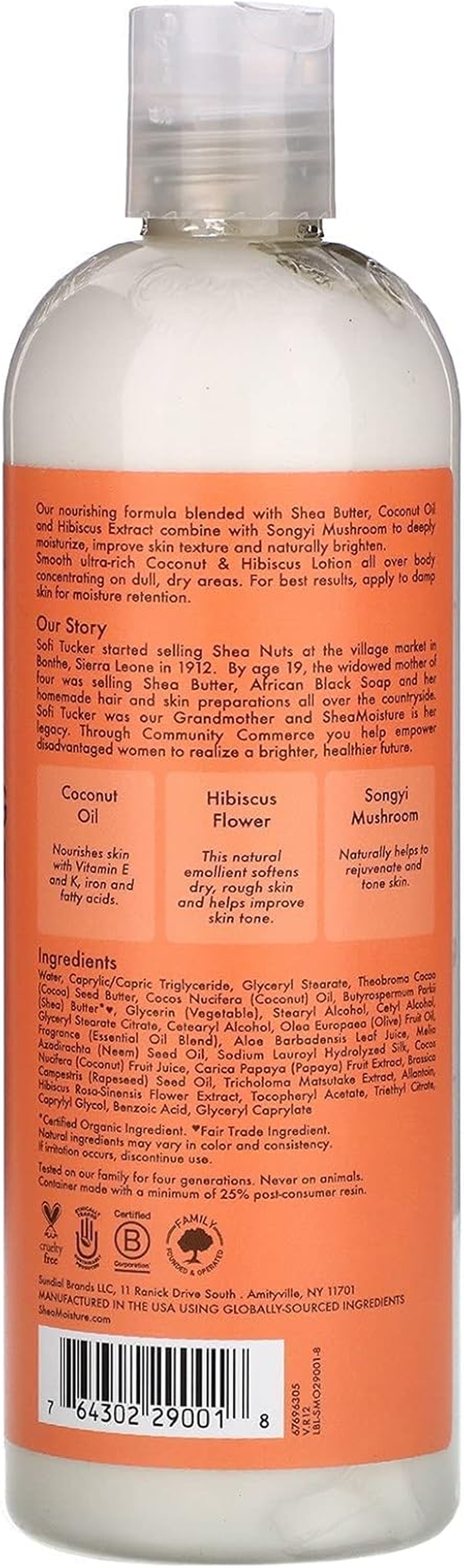 SHEA MOISTURE Coconut and Hibiscus Illuminating Body Lotion, 384 Ml image number 1