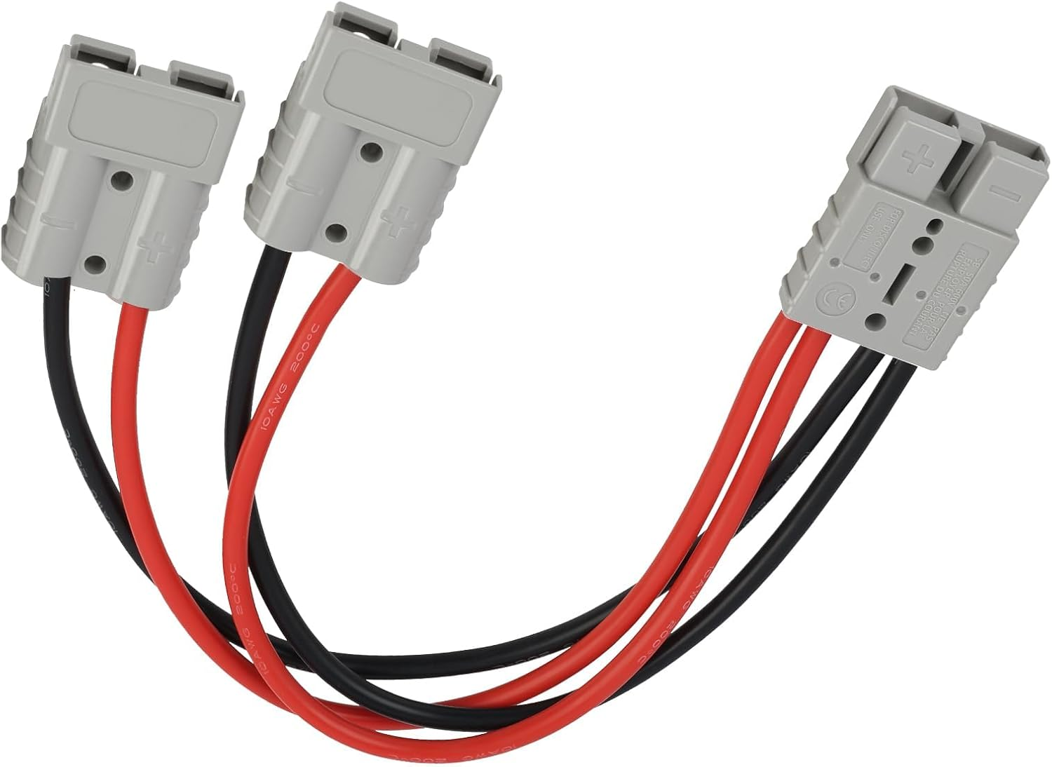 10AWG 50Amp SB50 Anderson Plug Connector, 600V 300Mm 1 to 2 Anderson Plug Connector Double Y Adapter, 6Mm Battery Cable for Car, RV, Truck, Trailer, Automotive Accessories Battery Extension Cable image number 6