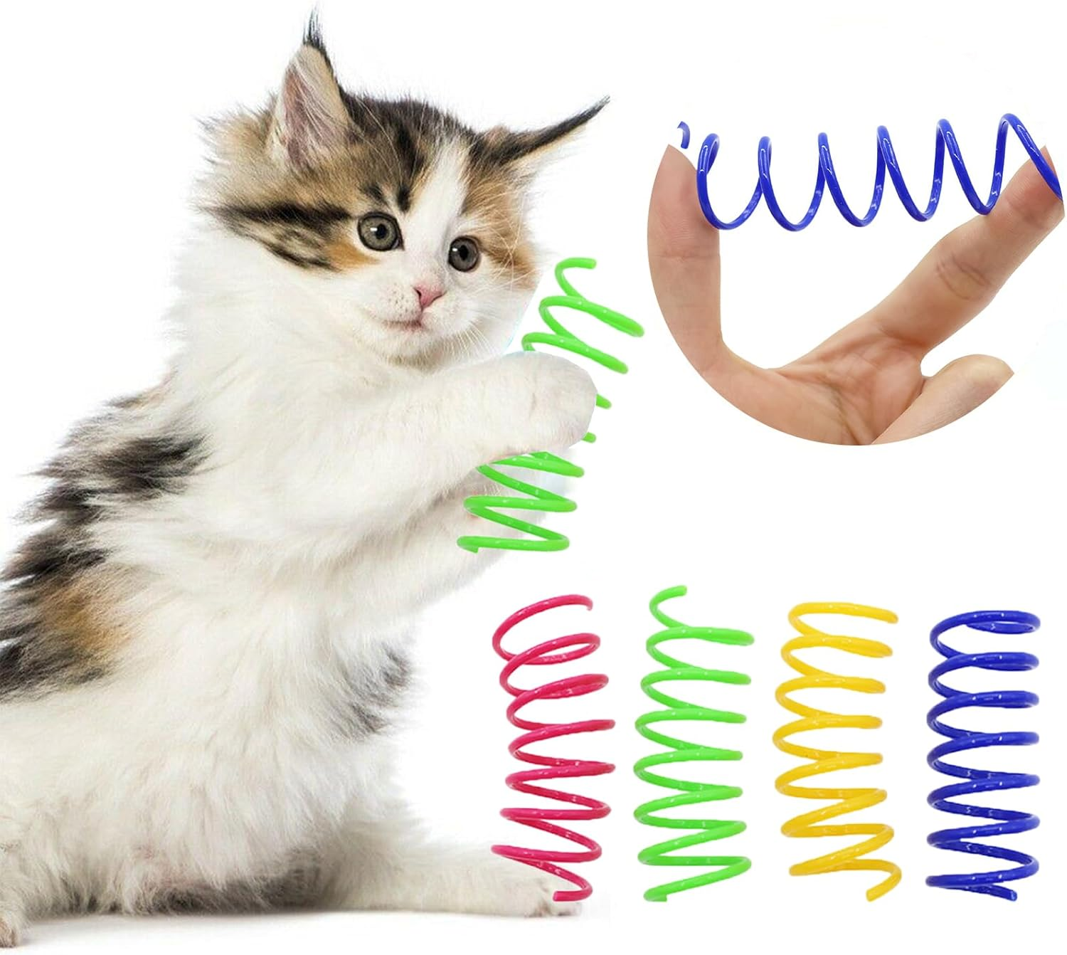 Cat Spring Toy, Spiral Colourful Cat Toy Set, 24 Pieces Cat Toy, Spiral Springs, Spiral Cat Toy, Spring Spiral for Cat, Pets Toy image number 1