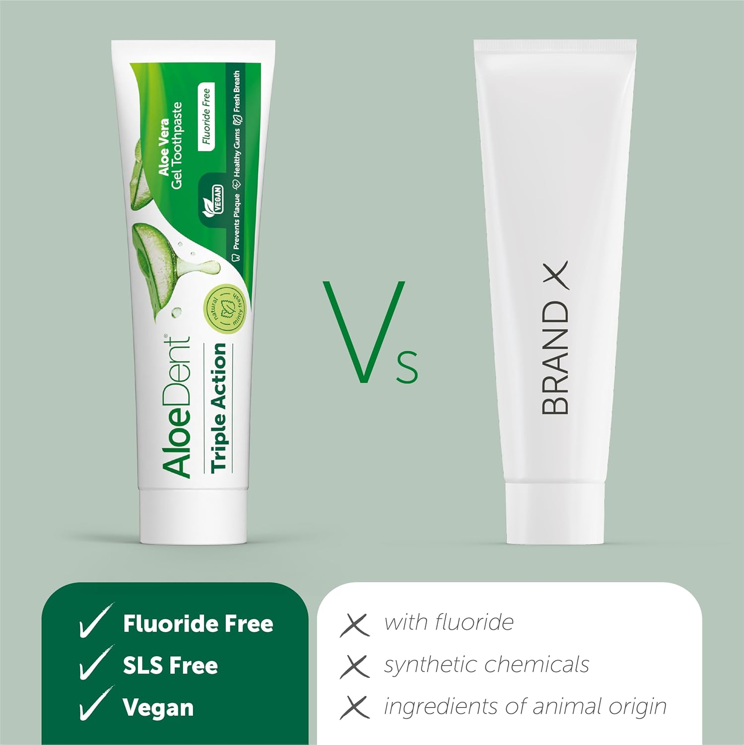 Aloedent Triple Action Fluoride Free Toothpaste 100Ml image number 1