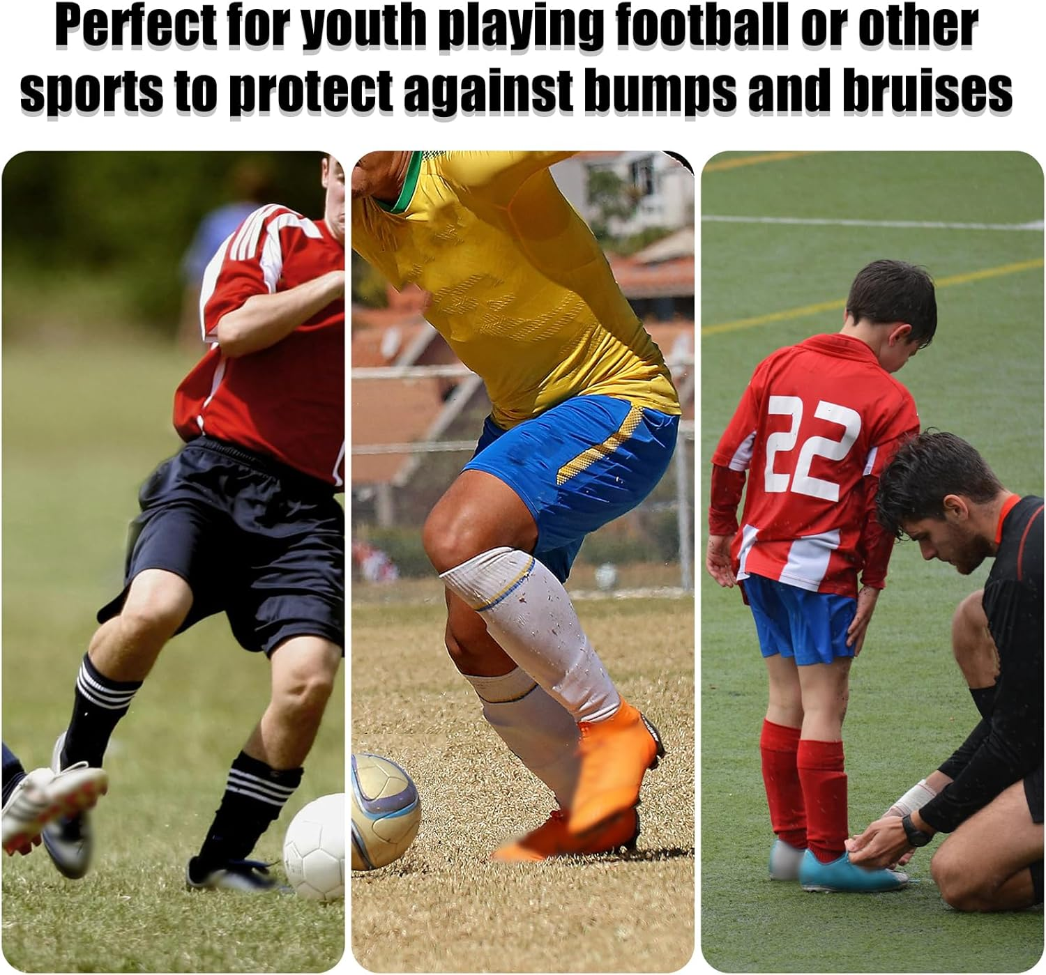 2Pcs Shin Guards, PBT and EVA Material Shin Guards Soccer 8X5Cm/3.15X1.97In Mini Shin Guards Soccer Protective Small Football Shin Guards for Teenagers Adults Sports image number 4