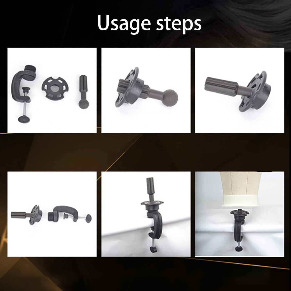 22 Inch Canvas Block Mannequin Head Wig Display Styling Witht-Pins Wig Mannequin Head Stand image number 3