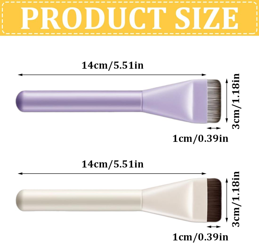 MIRKUZI Face Brush 2 Pieces Makeup Brushes Flat Foundation Concealer Brush Ultra Thin Foundation Brush Foundation Brush Makeup Concealer Brush Gift for Girls Women image number 5