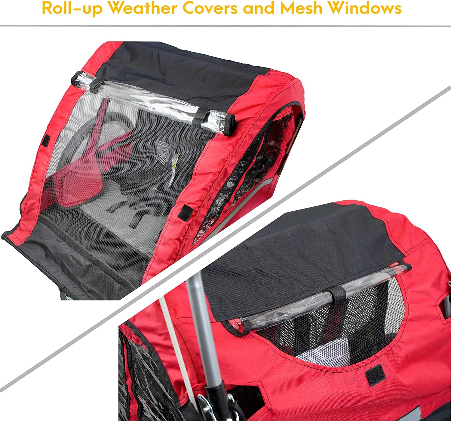 Cyclingdeal Foldable Bicycle Bike Baby Children Kids Trailer and Stroller Jogger for 1-2 Kids image number 4