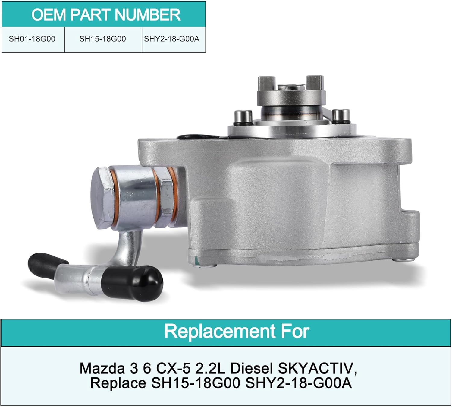 AULINK Brake Vacuum Pump SH01-18G00 OE Replacement for 2013-2022 for Mazda 3 6 CX-5 2.2L Diesel SKYACTIV, Replace SH15-18G00 SHY2-18-G00A image number 4