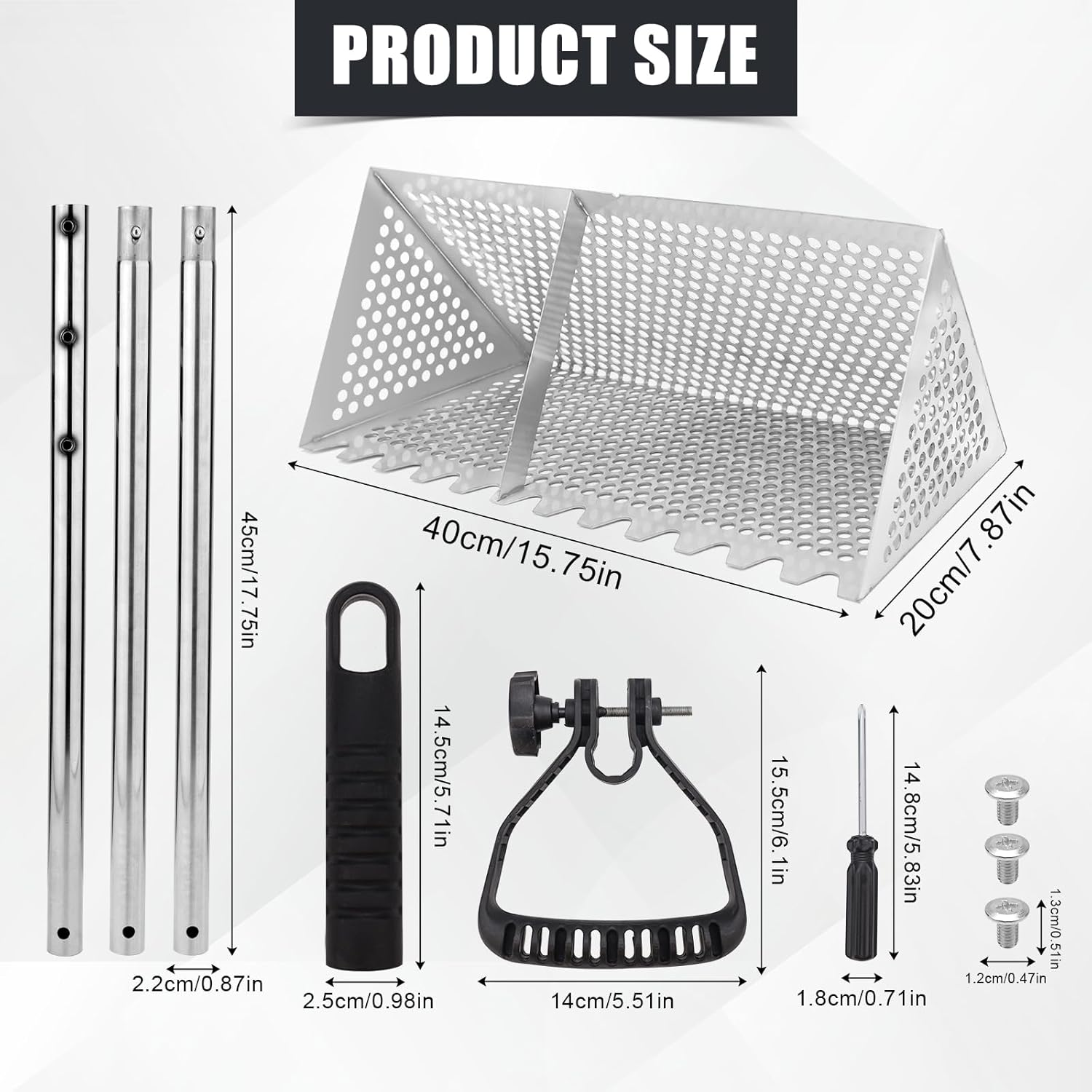 PEUTIER Sand Rake, Durable Beach Rake with Sharp Teeth, Wide Basket, Easy to Install, Practical Tools for Finding Sand Fleas, Etc. image number 2