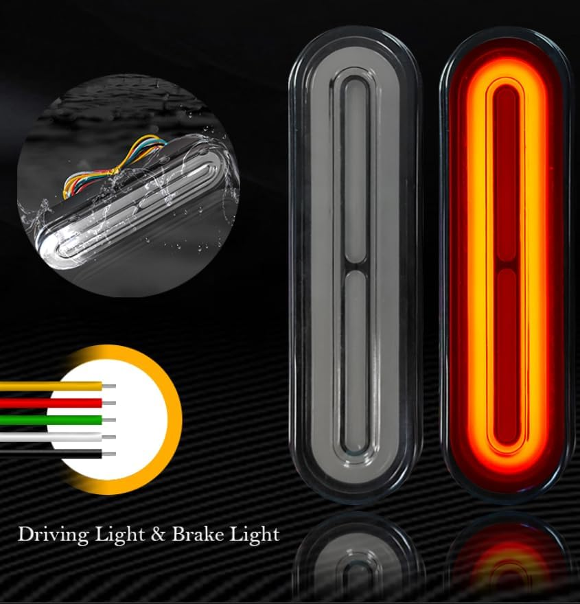 Blyilyb - 12-80V Dual Color Brake Lamp, Amber Color for Turn Signals and Red Color for Tail Light, Brake Light (Pack of 1) image number 3