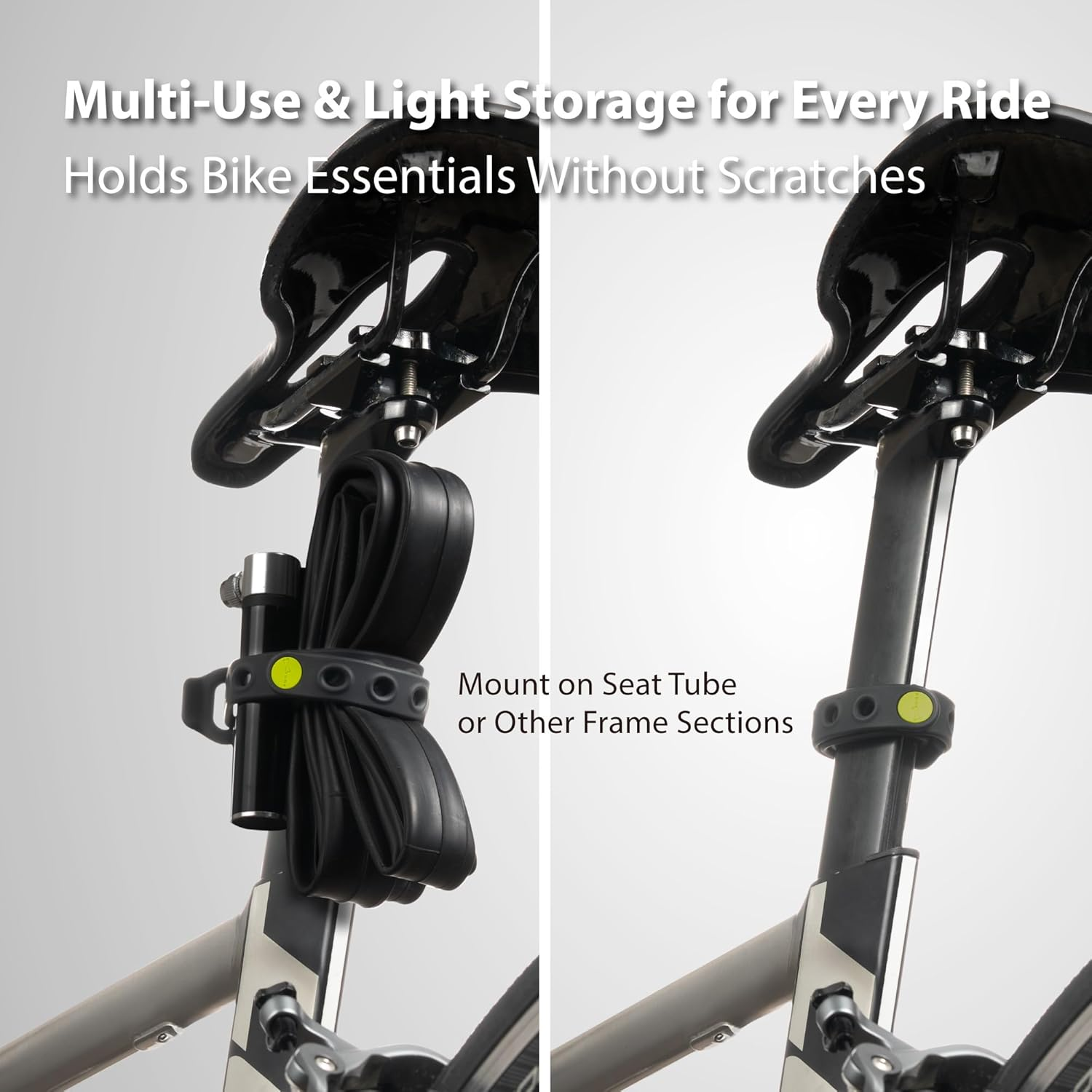 BONE Bike Strap Lite (2 Packs), Bicycle Wheel Stabilizer Strap, Scratch-Free & Adjustable Silicone Strip for Storage, MTB Frame Carrier for Inner Tubes, Quick Setup Cycling Accessory (2-Pack) image number 3