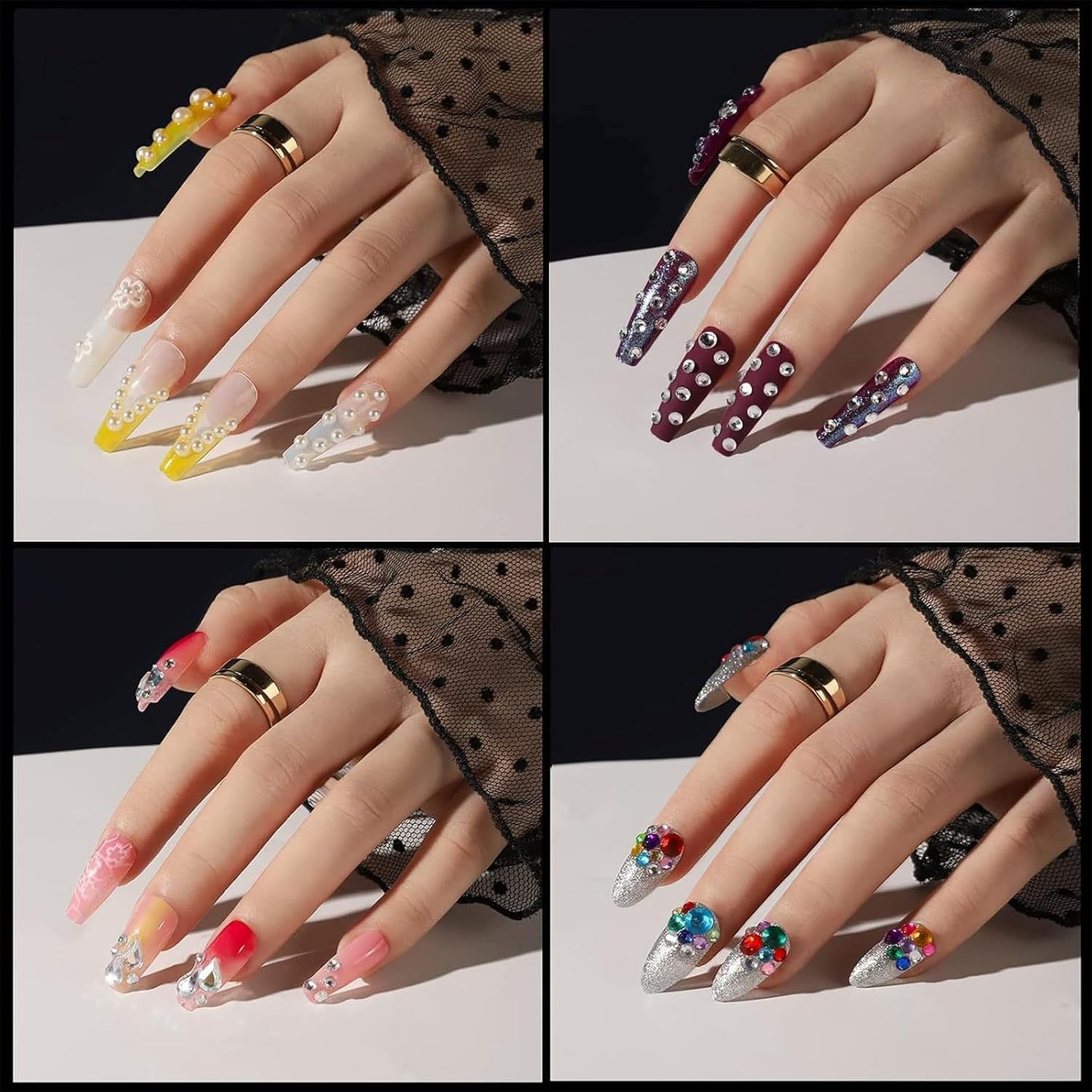 Rylaxzon Face Gems and Pearl Stickers for Makeup &ndash; Self Adhesive Rhinestone Stickers& Gem Stickers for Face, Eyes, Nails, Hair, Body Art, Festival, Crafts image number 4