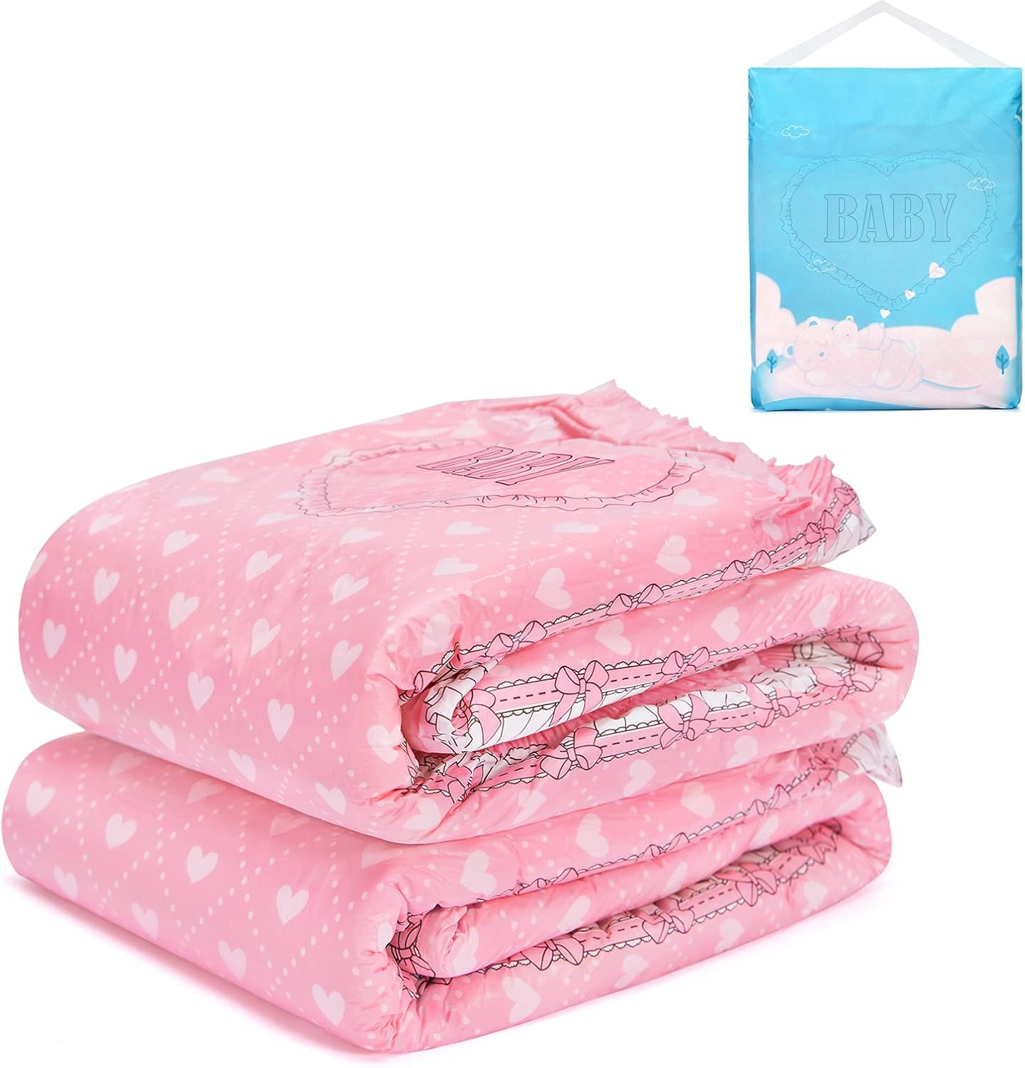 Littleforbig Adult Printed Diaper 2 Pieces - Blushing Baby(Xl) image number 2
