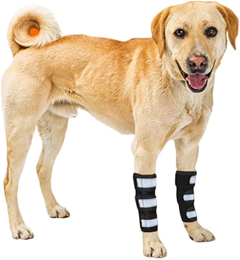 Dog Leg Brace One Pair Heals Hock Joint Wrap Sleeve for Front Legs (Black, M) image number 4