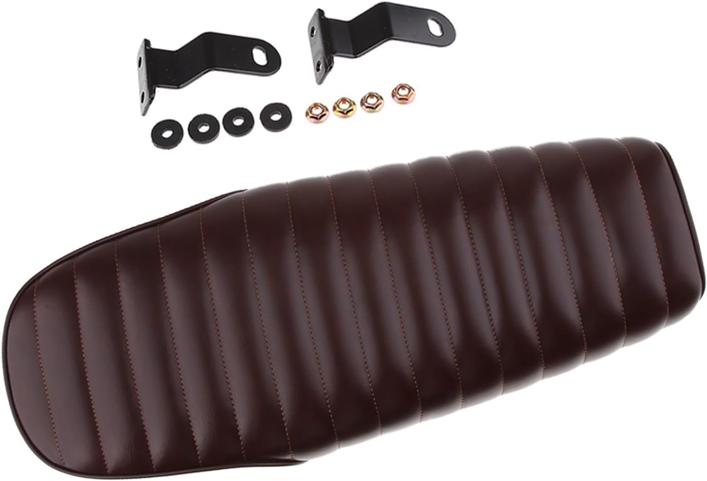 KANGYEBAIHUODIAN Fit for Motorcycle Dirt Bike ATV Seat Stripe Style Nonsilp Saddle Motorbike Cafe Racer Cushion Pad Seat - Vintage Brown image number 5