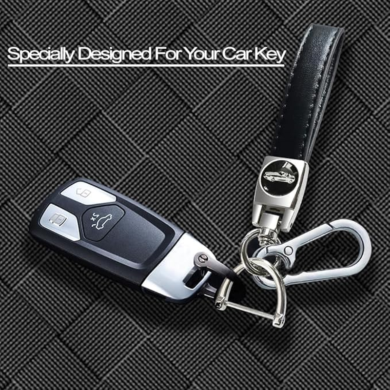 PU Leather Car Keychain, Handmade Key Fob Key Chain for Car Keys, Universal Lanyard Keychain with Snap Hooks