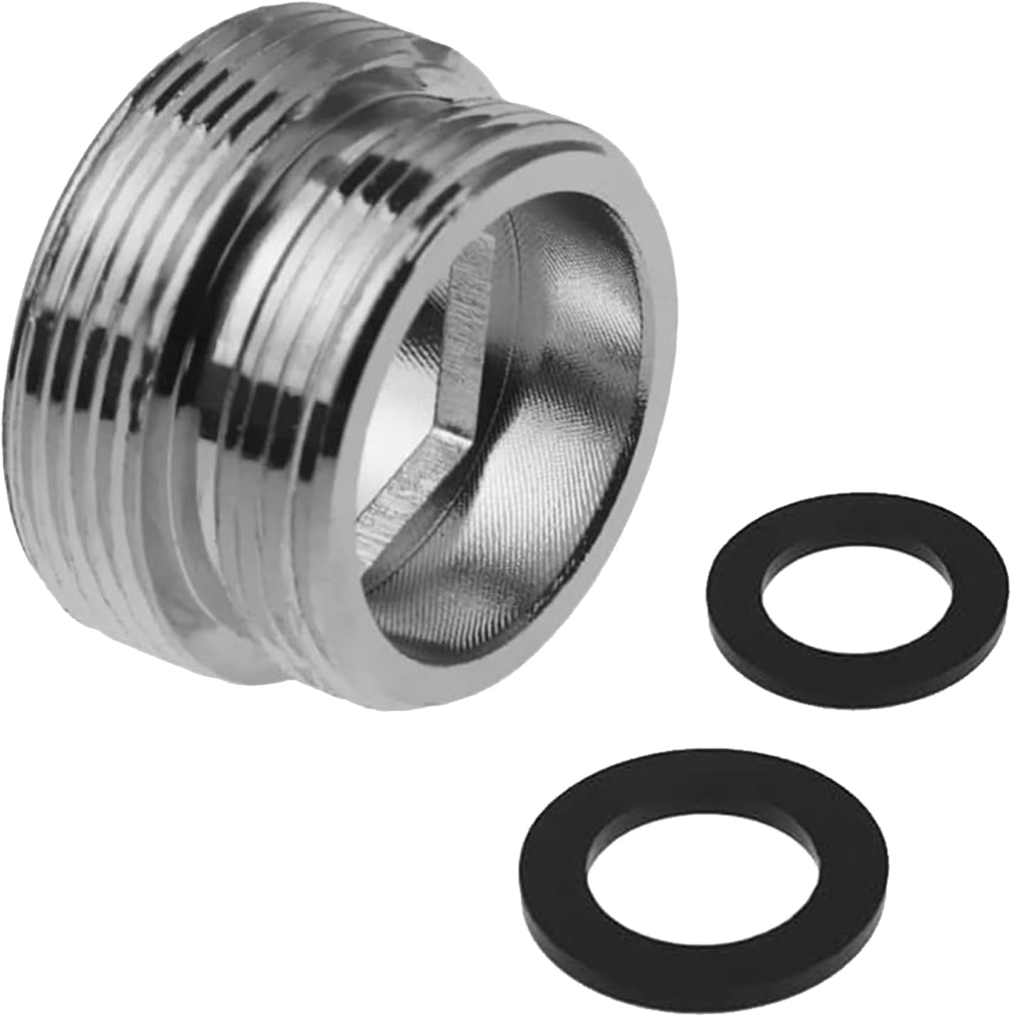 Sinirttou Pack of 3 Tap Adapters, M24 to M22 Male Thread Tap Double Thread Adapter Male Thread with Rubber Seal for Water Filter, Kitchen Sink Aerator Adapter