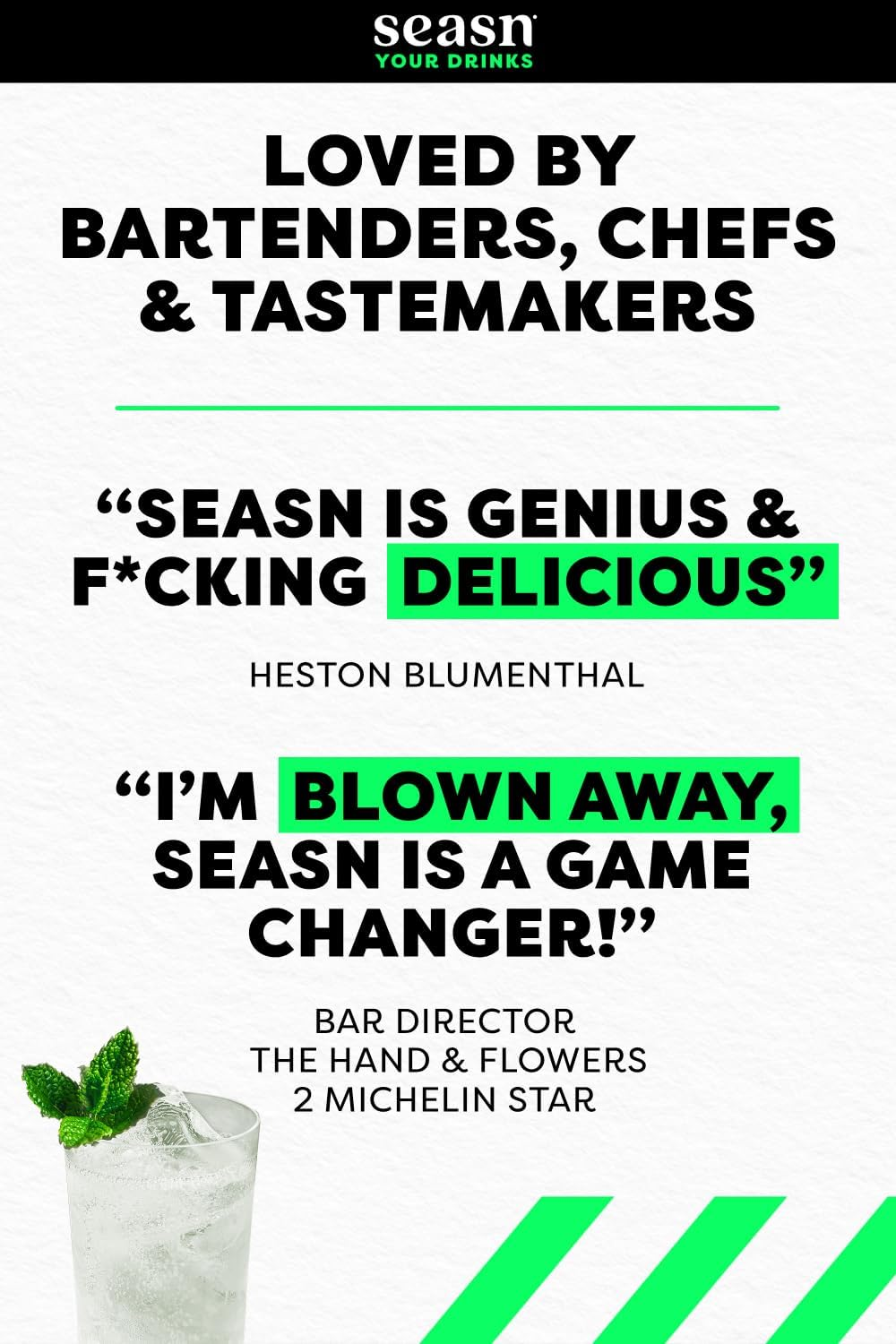 Seasn LIGHT Non Alcoholic Cocktail Bitters &ndash; Zesty & Citrus Bitters with Lime, Grapefruit Peel & Sea Salt &ndash; Vegan, Sugar Free Mixer for Cocktails & Mocktails &ndash; 150 Ml image number 3