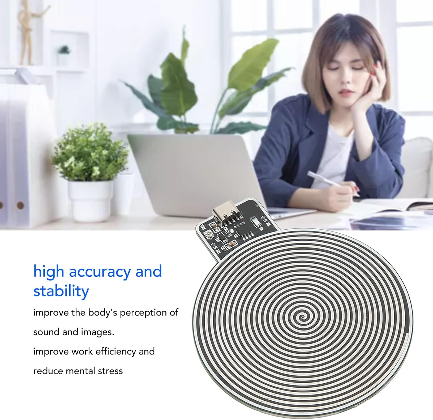 Ejoyous 7.83Hzschumann Wave Pulse Generator, Type-C Interface High-Stability Pulse Chip Aids, for Physical & Mental Relaxation/Stress Relief/Insomnia Improvement image number 2