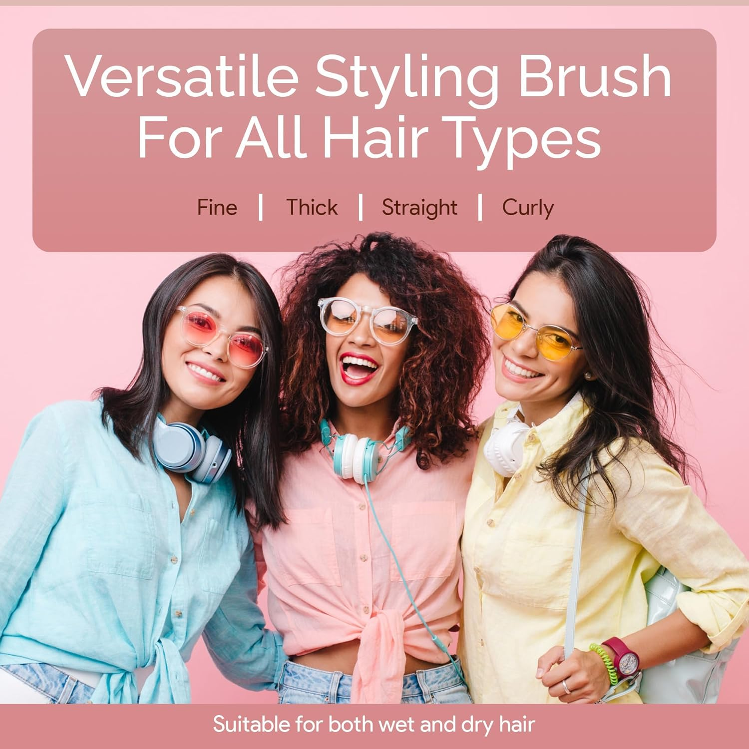 Lily England Vent Hair Brush for Blow Drying, Detangling Hairbrush for Women - Vented Brush with Gel Handle - Rose Gold By image number 6