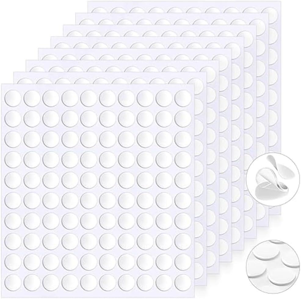 800 Pcs Clear Removable Sticky Tack Double Sided Washable Transparent Sticky Dots Stickers No Trace Sticky Putty Waterproof Small Stickers for Festival Decoration DIY Craft Balloons (800)