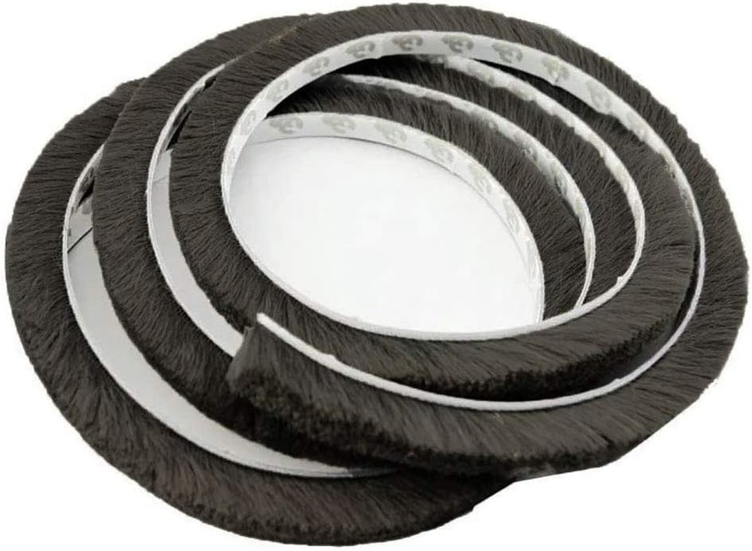 Tambee Self-Adhesive Pile Weatherstrip Brush Weather Stripping Sliding Door Insulation Door Weather Strip Window Sealer for Winter 3/8 Inch X 3/8 Inch X 16.5 Ft Black (16.5 Ft)