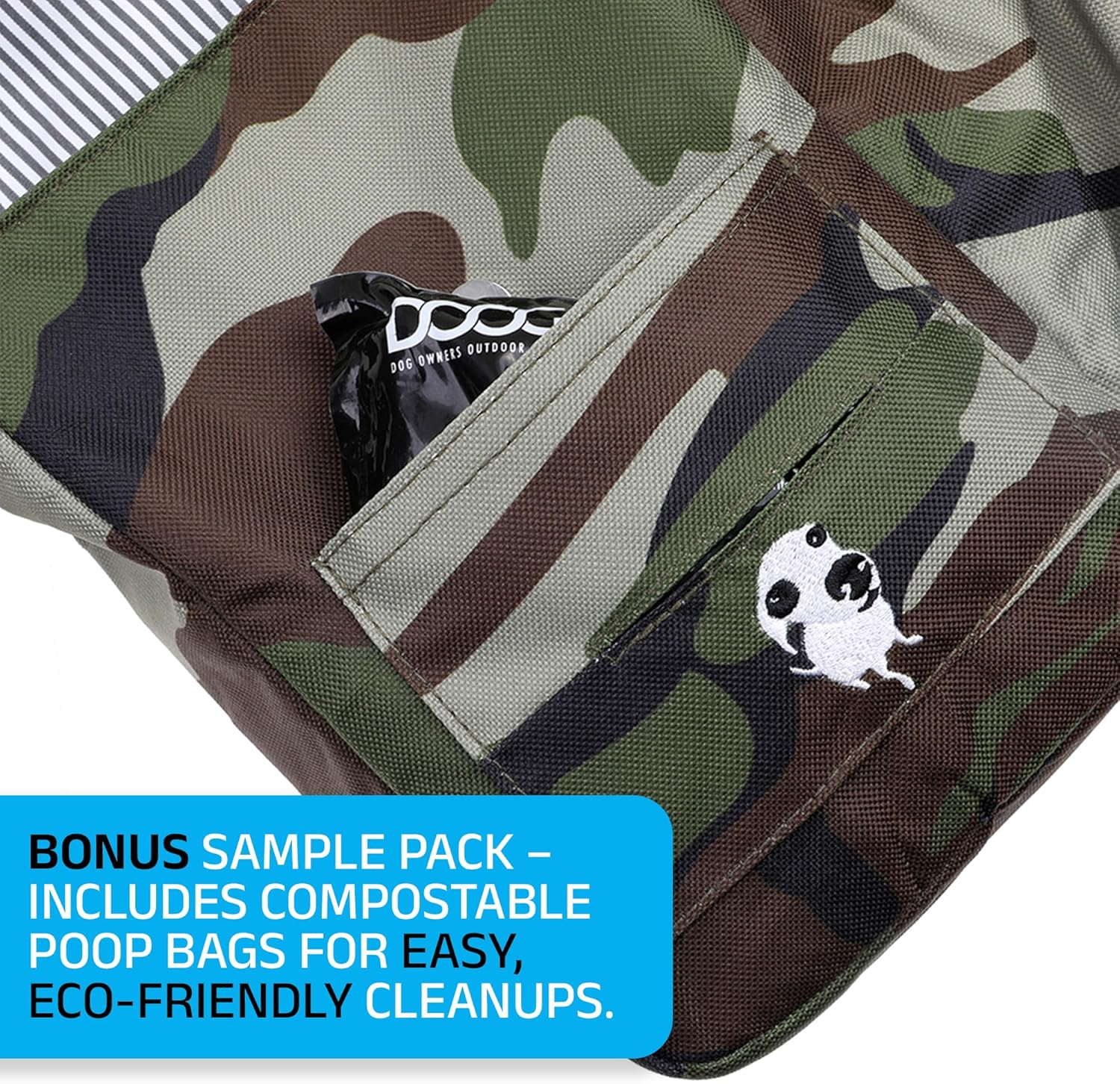Large Shoulder Bag with Waterproof Lining, Waterbottle/Tennis Ball Holder, and Waste Bag Holder (CAMO)(SB07) image number 5
