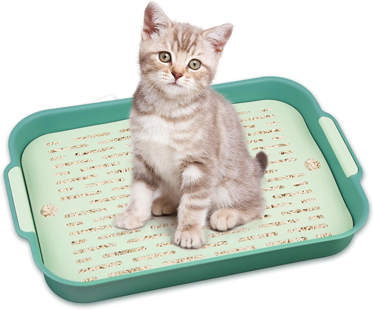 Tray, Rabbit Toilet, Rabbit Toilet, Cat Litter Tray, Large, Toilet Corner for Small Animals, Rabbits, Guinea Pigs (Green-Large) image number 4