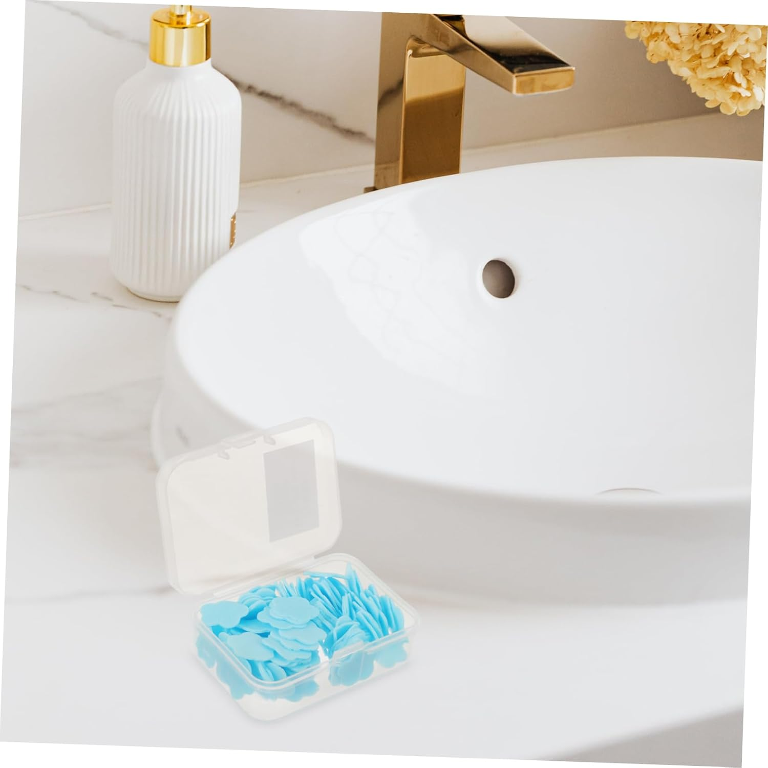 VANZACK Portable Travel Soap Sheets Mini Soap Slices for Boys and Girls Blue Milk Fragrance Hand Cleaning 30-Pack for Camping and Travel image number 3