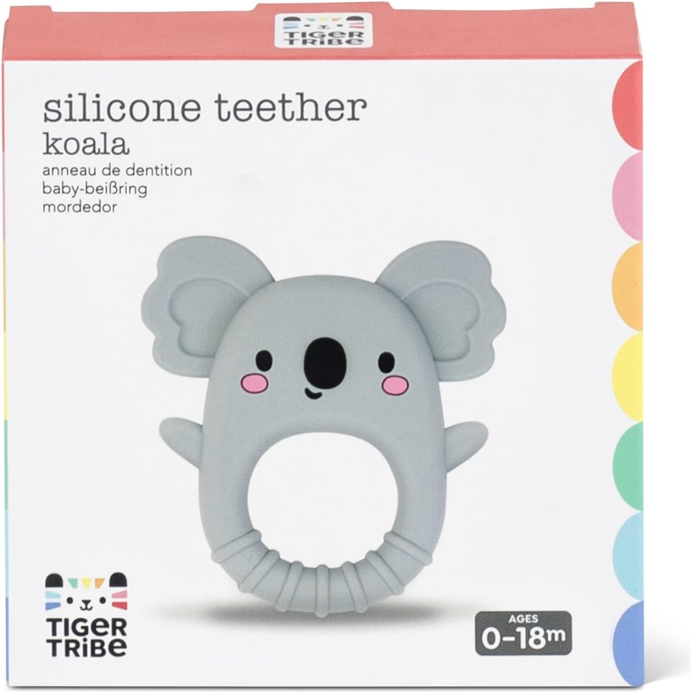 Tiger Tribe: Silicone Teether - Koala - Soft Silicone, Food-Grade Safe Materials, Newborn, Soothing Sensory Toy, Infant & Baby Ages 0-18 Months image number 1