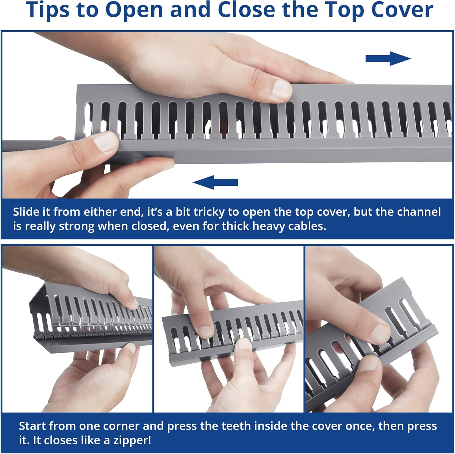 94.5In(6X L15.7In) Professional Server Rack Cable Management Raceway, H1.4 X W1.6In Cable Raceway Kit, Electrically Safe PVC Open Slot Wire Raceway for under Desk/Computer/Network Cords, Black